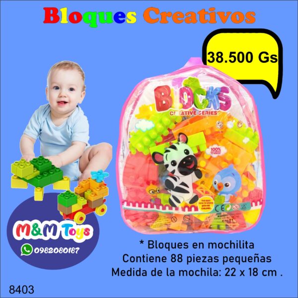 Bloques Creativos - Mochila - 88 Piezas