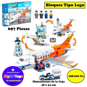 Bloques tipo lego - avion - 697 Piezas