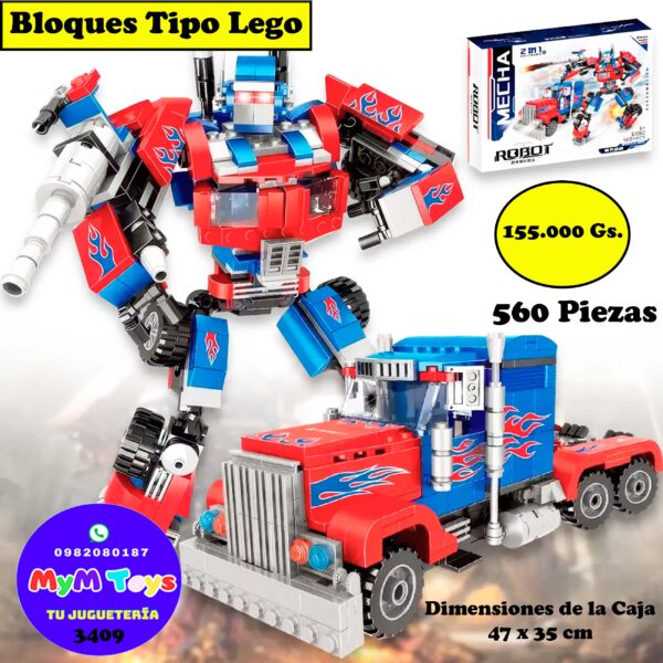 Bloques tipo lego – Robot Transformer – 560 Piezas