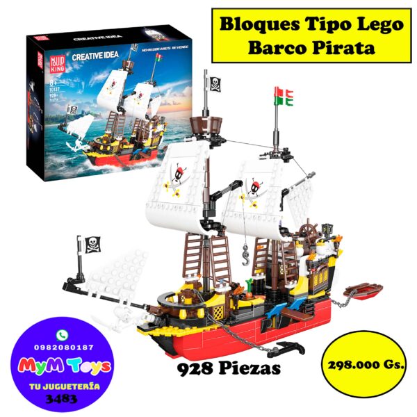 Bloques tipo lego - Barco Pirata - 928 Piezas