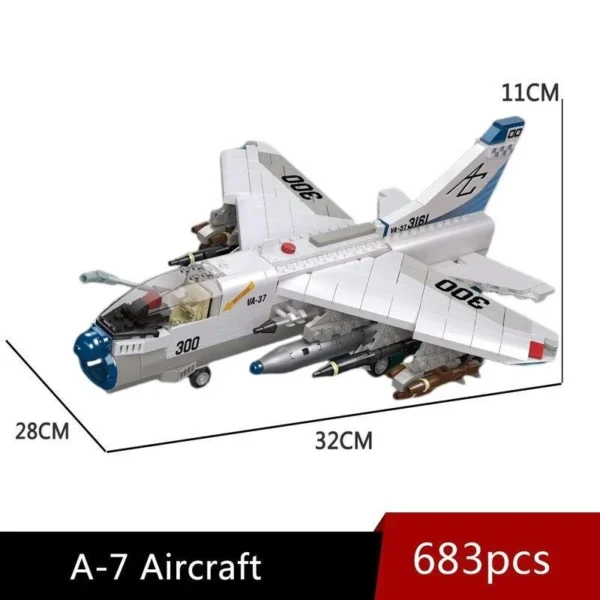 Bloques tipo lego - Avion de Combate A7 - 683 Piezas