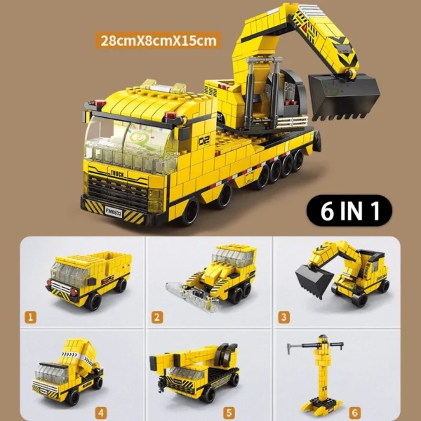 Bloques tipo lego - Camion Excavador - 1000 Piezas